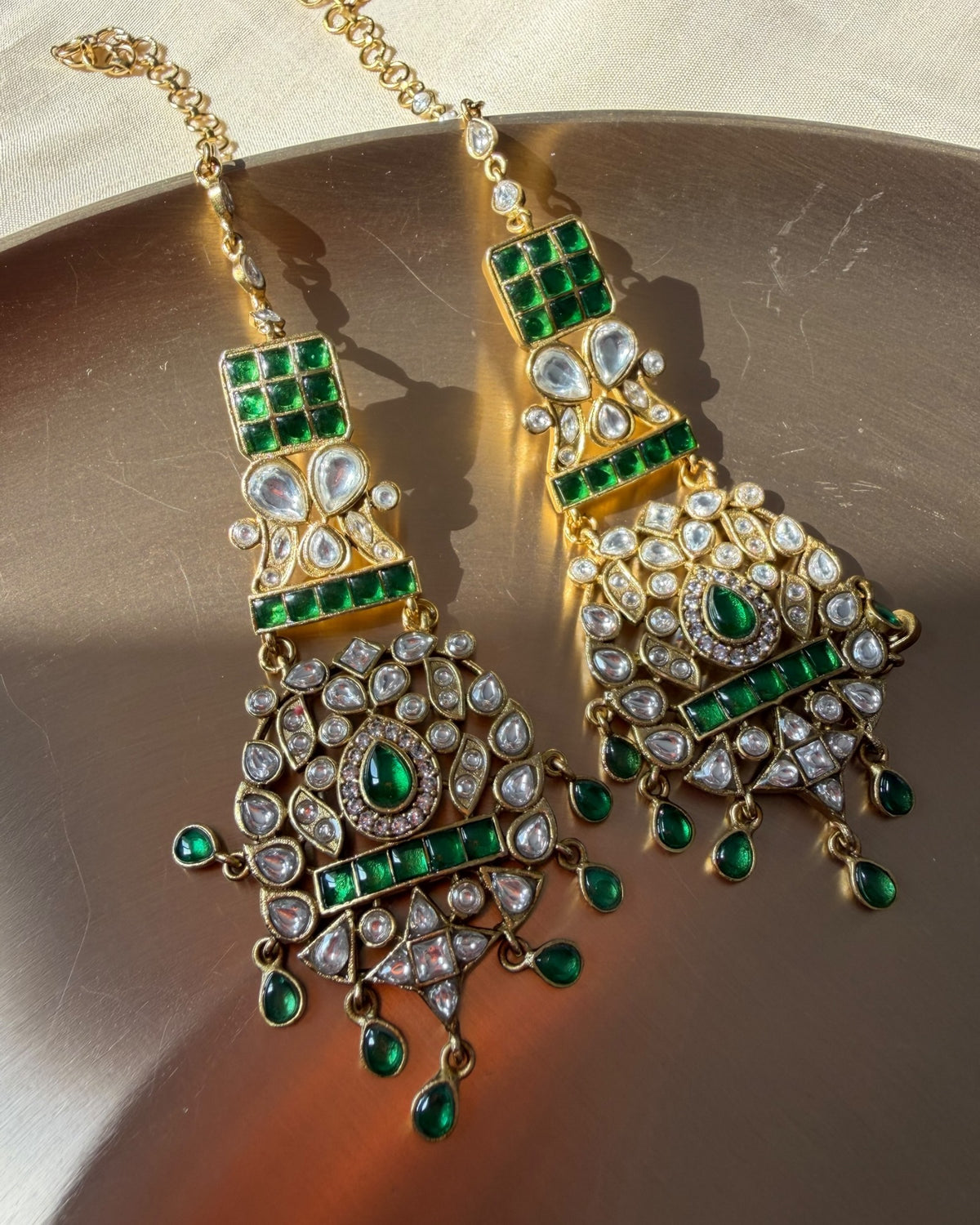 Kritika earrings with ear chain