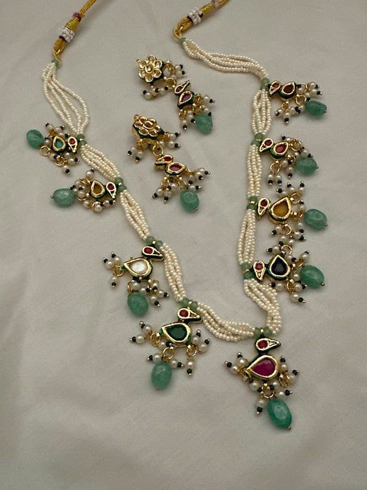 Navratna Chidiya Necklace Set