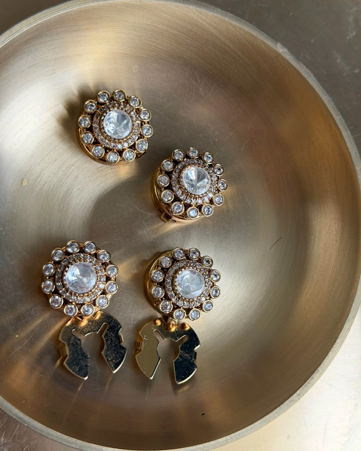 Juhi Polki button clip (set of 2)