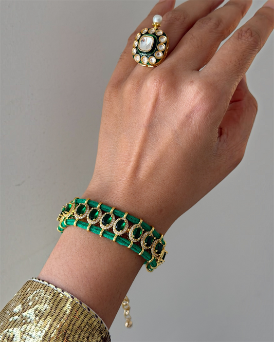 Emerald Halo Bracel