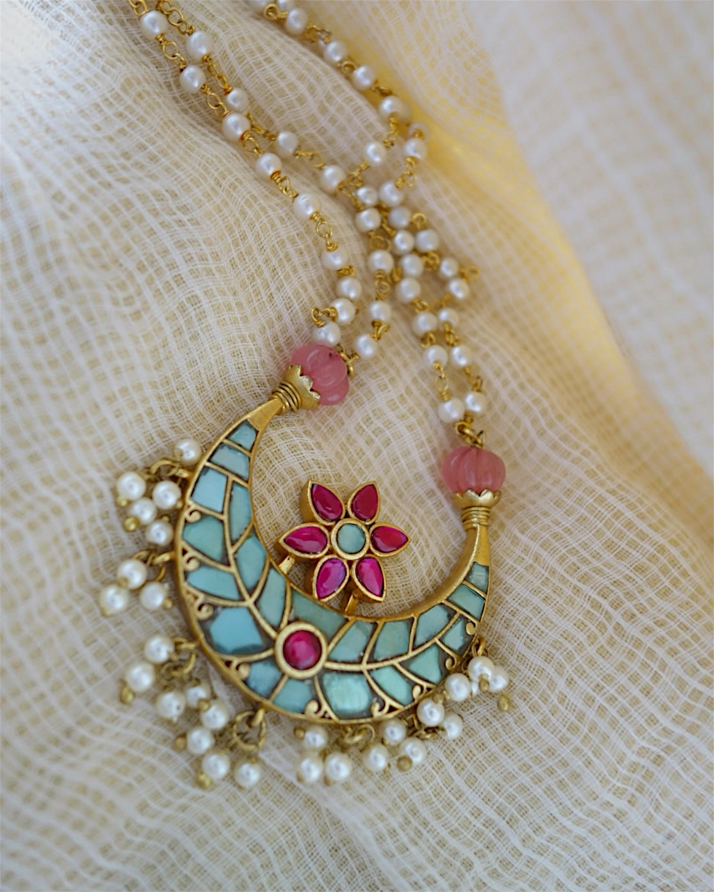 Shristi turquoise jadau neckpiece