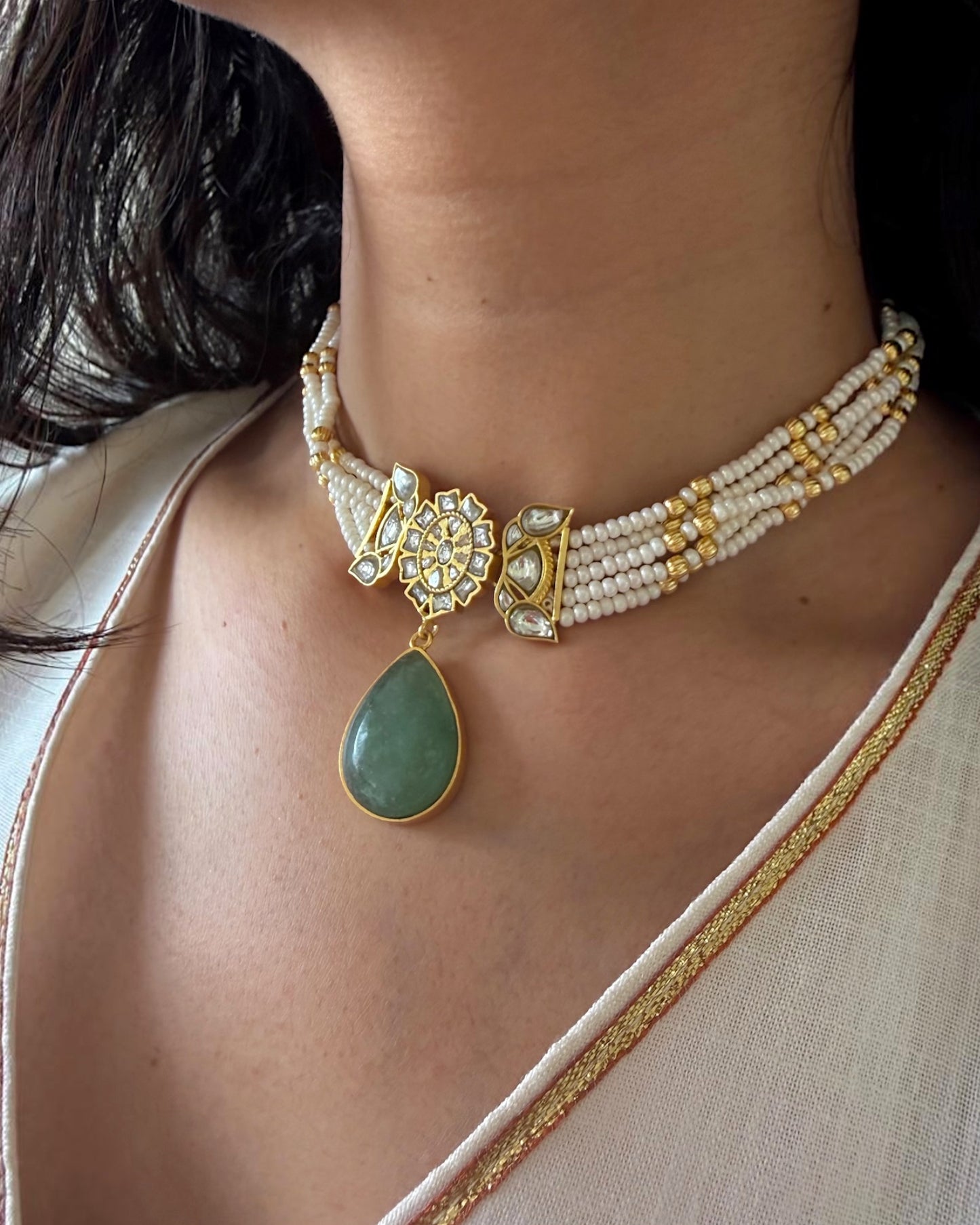 Reema Sage Green choker set