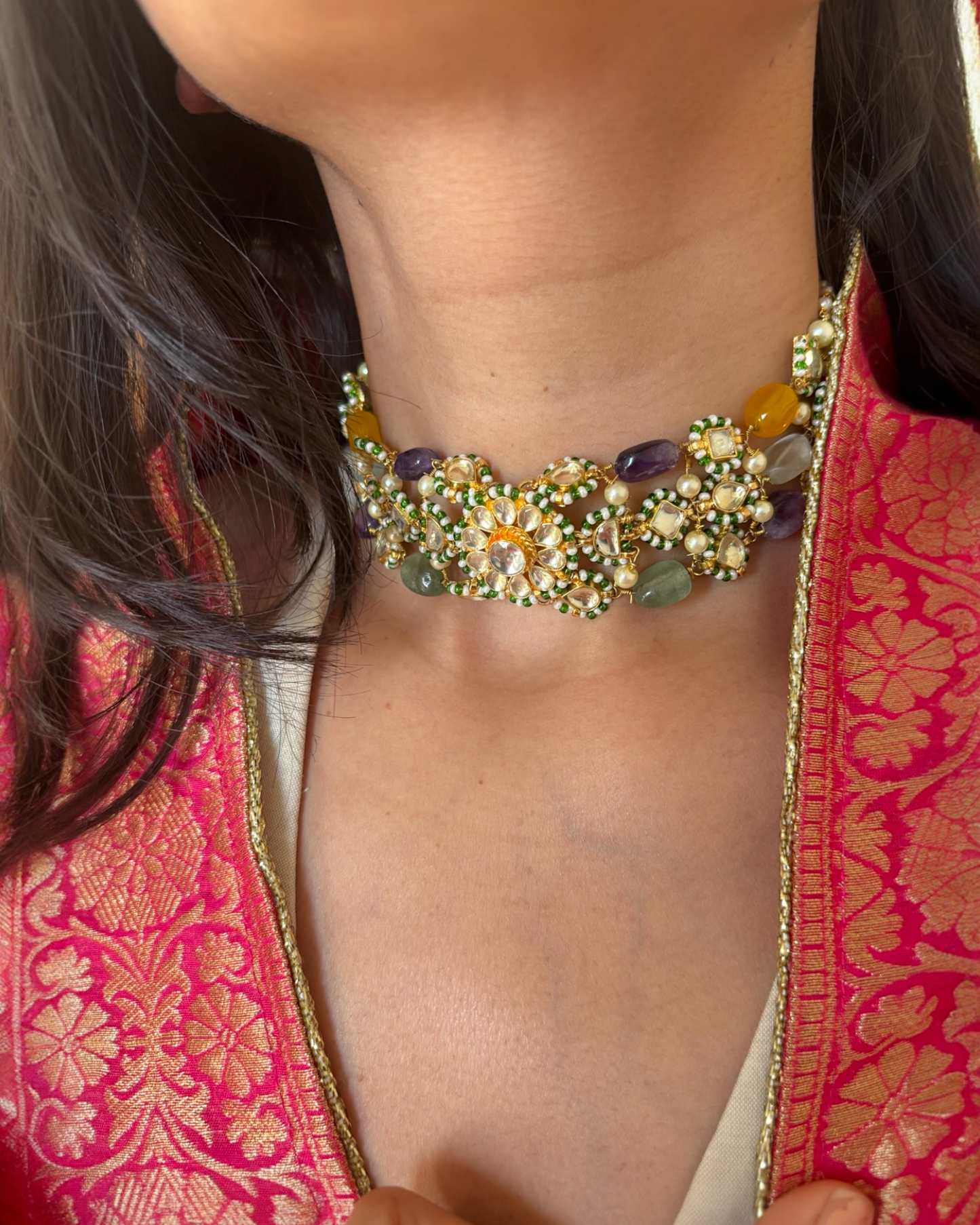 Shreya Choker Set set with studs