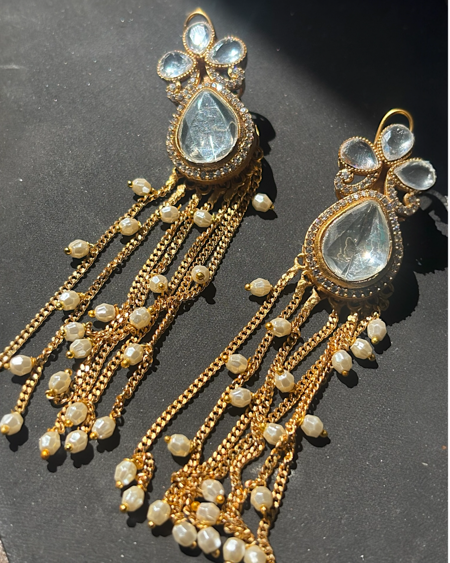 Karishma Long Polki Earrings