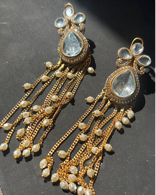 Karishma Long Polki Earrings