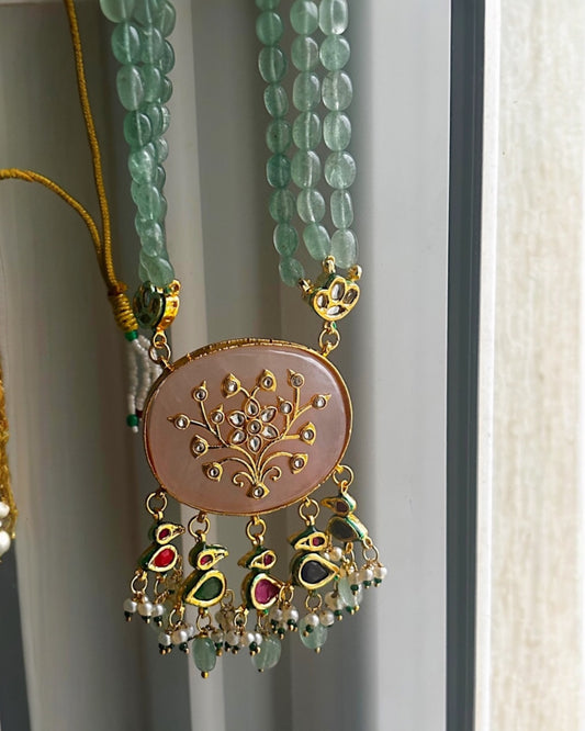 Rose Quartz Tree Of Life Necklace