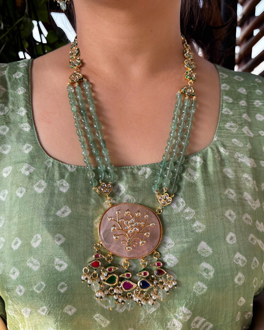 Rose Quartz Tree Of Life Necklace