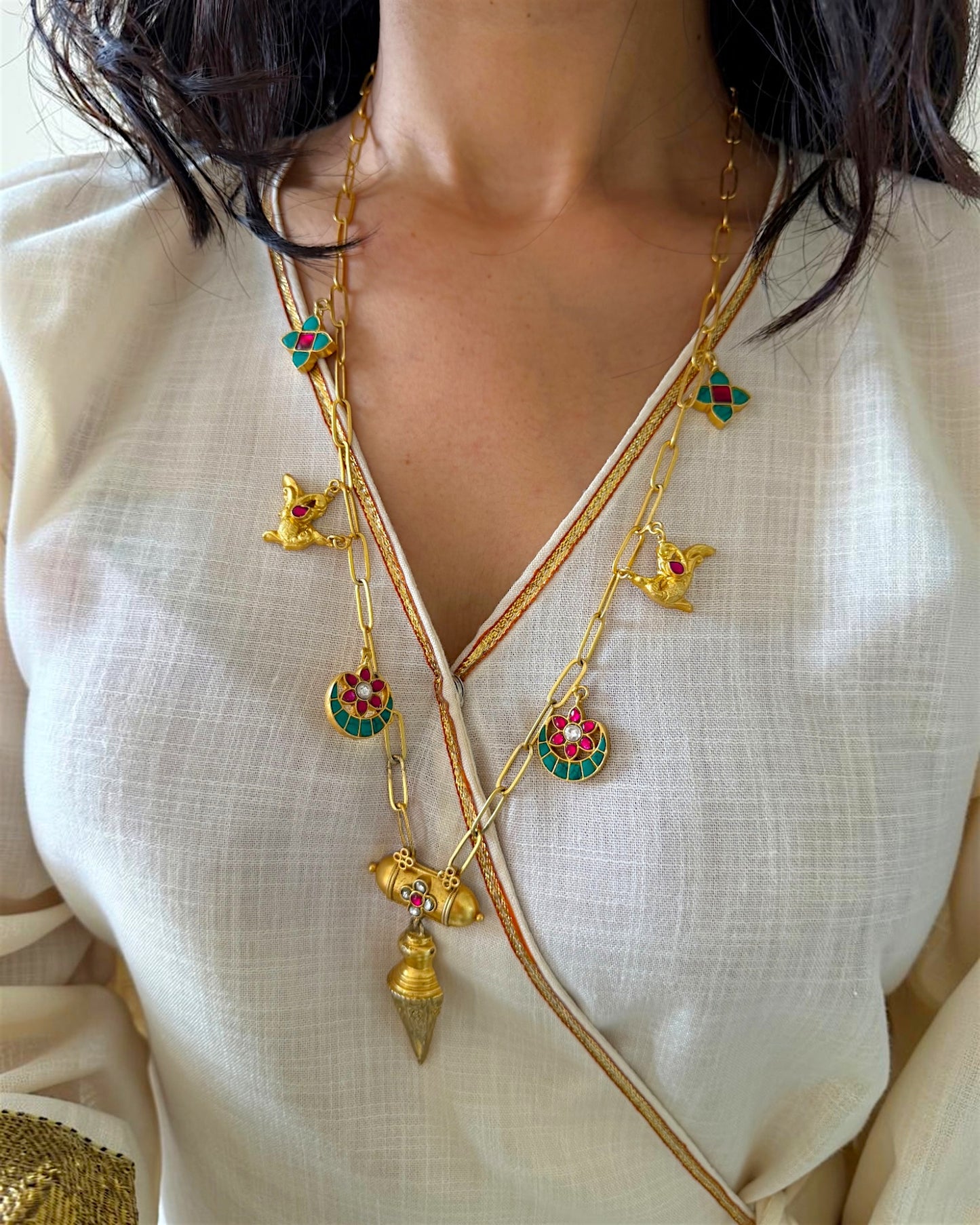 Floral and crescent Motif Neckpiece
