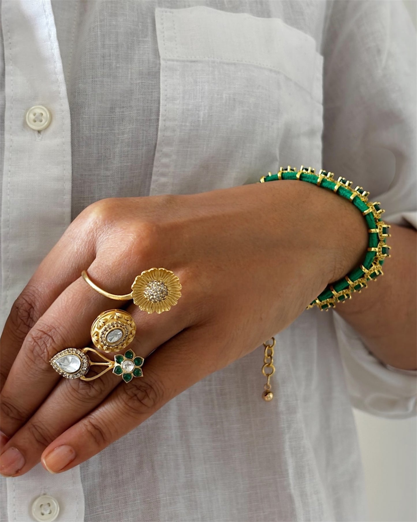 Kari Dual Finger Polki ring