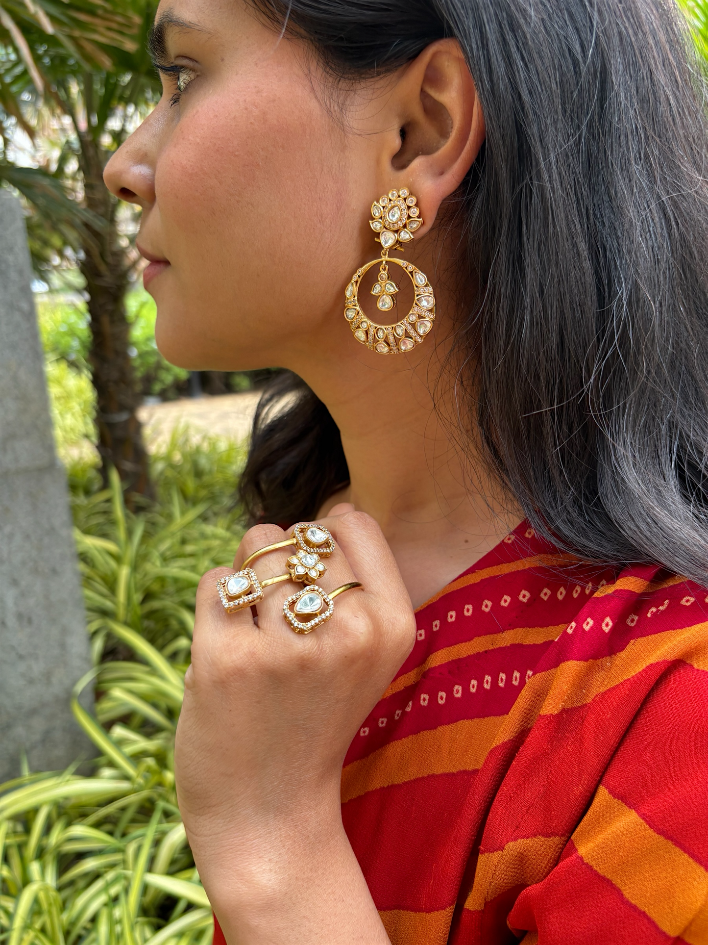 Supriya Dual Finger Kundan ring