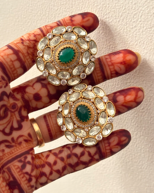 Kashvi Oversized Kundan Studs
