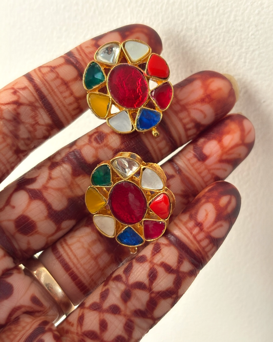 Navratna Kundan Studs