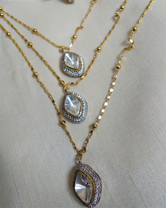 Aaira dual-tone layered necklace set