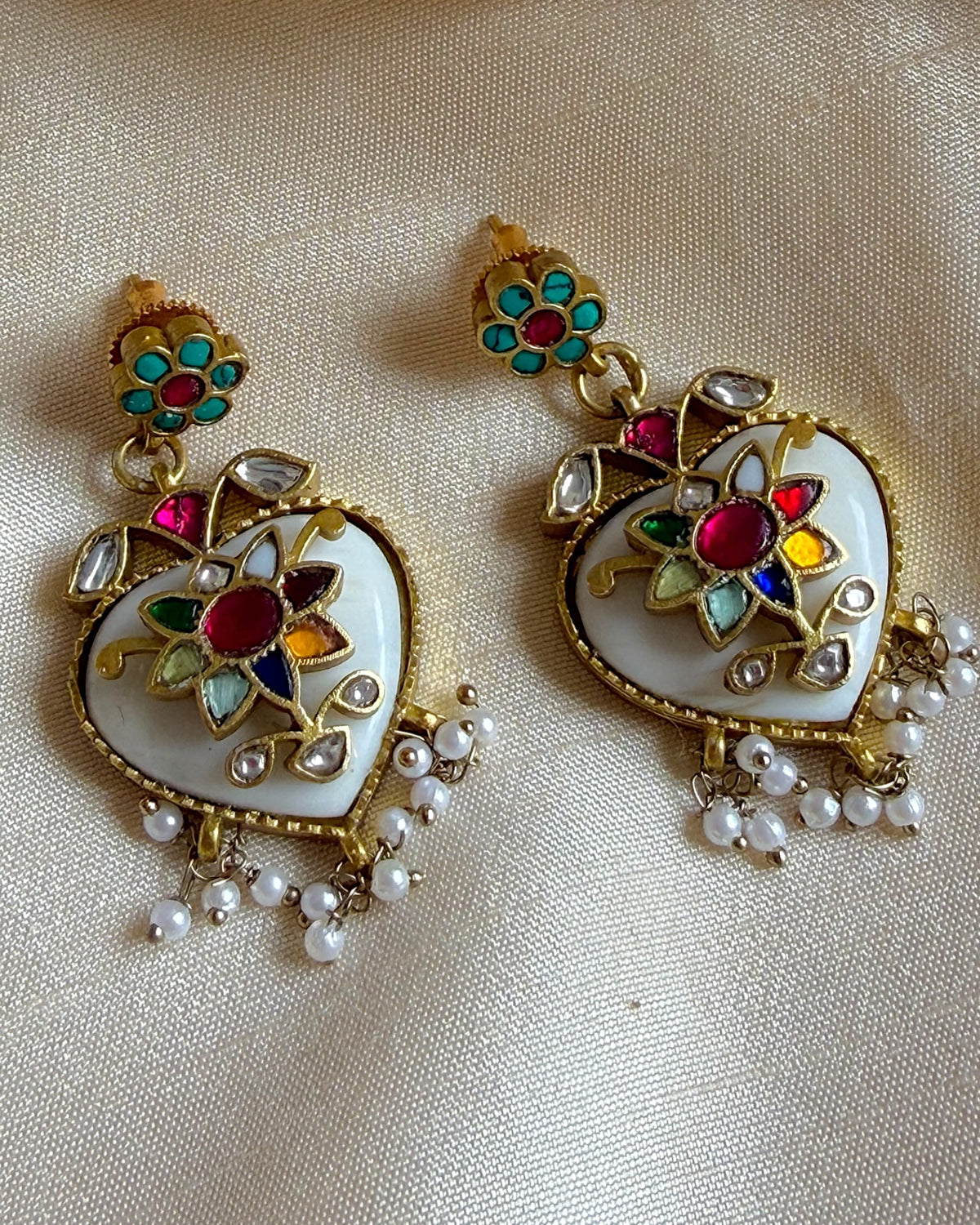 Taaj jadau earrings