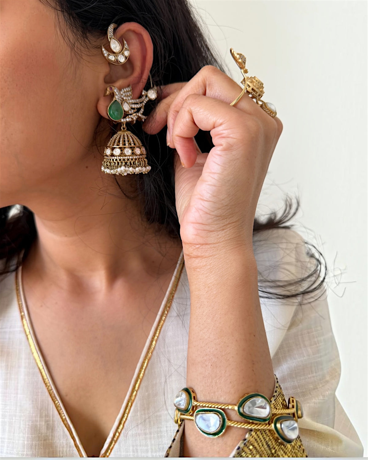Pihu Earrcuff Jhumkas