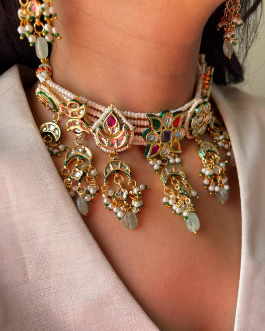 Navratna Kundan Necklace set