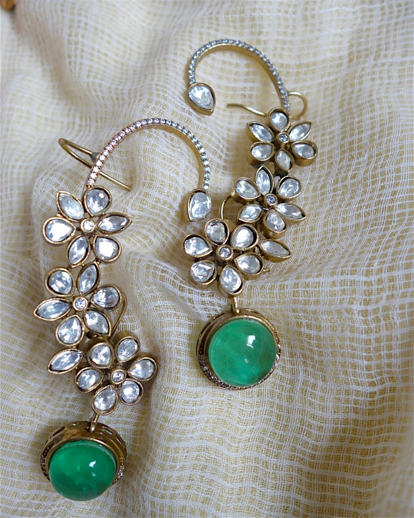 Mint green Purvi earcuff earrings