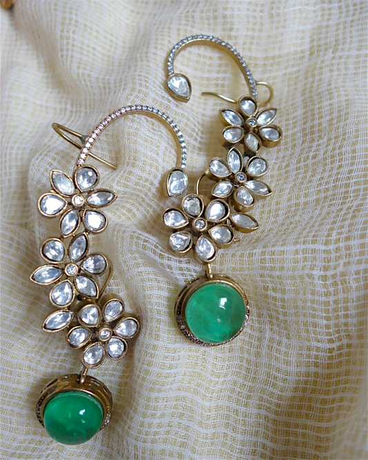 Mint green Purvi earcuff earrings