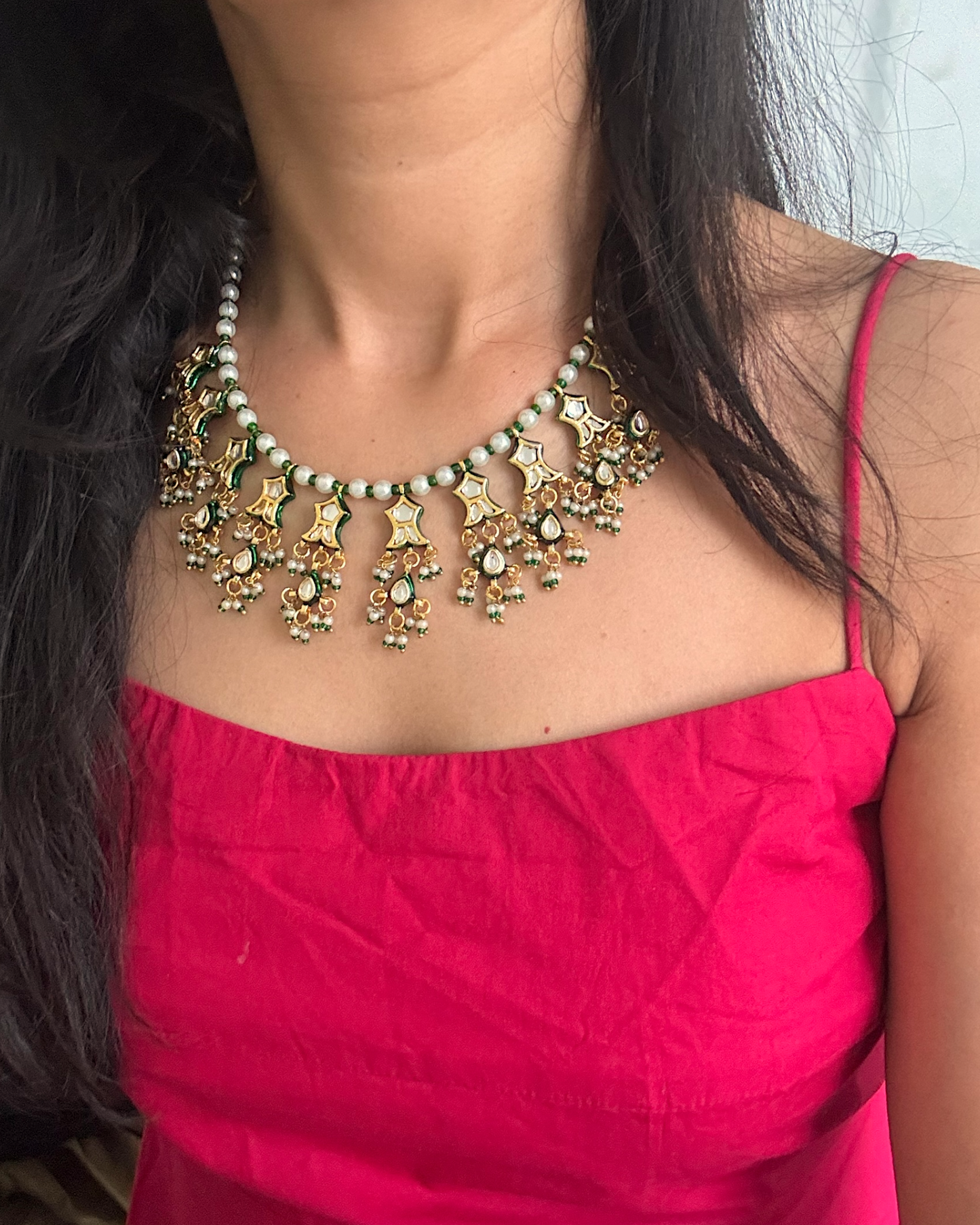 Ditya Moti Kundan Necklace