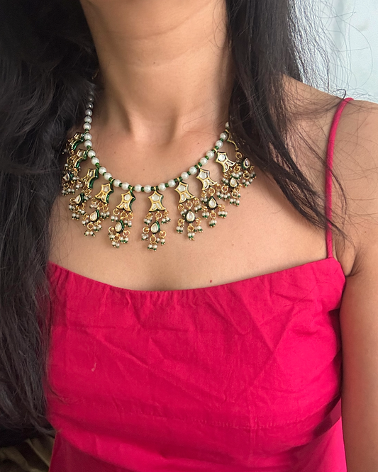 Ditya Moti Kundan Necklace