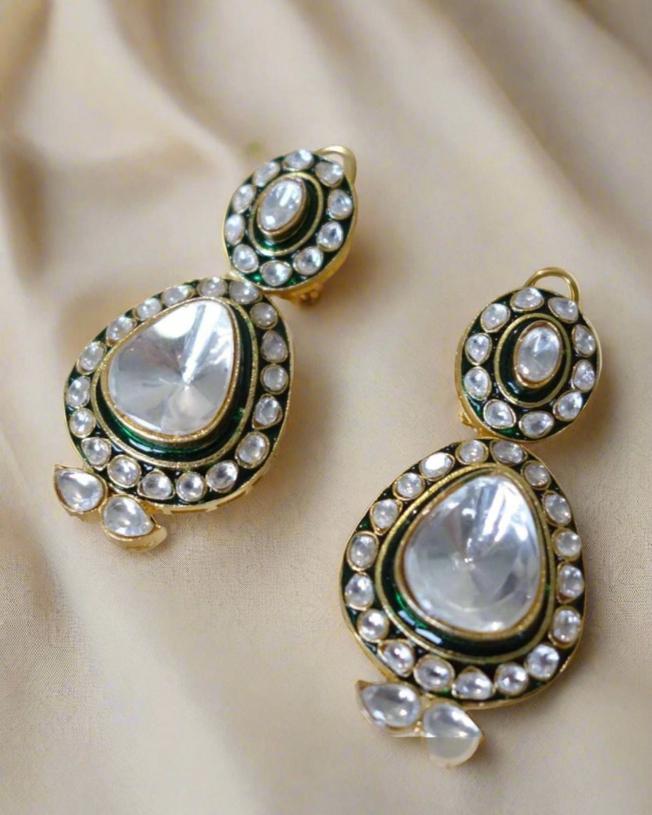 Maya Kundan Meenakari Earrings