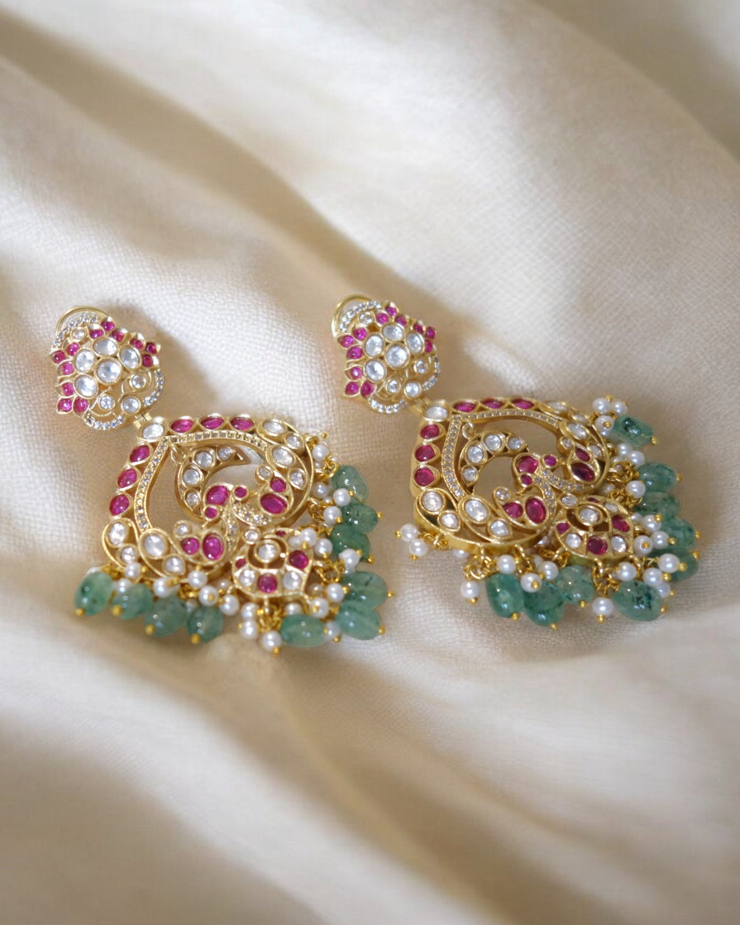 Vedika Kundan Long Earrings