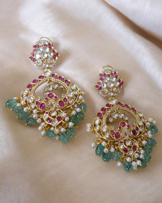 Vedika Kundan Long Earrings