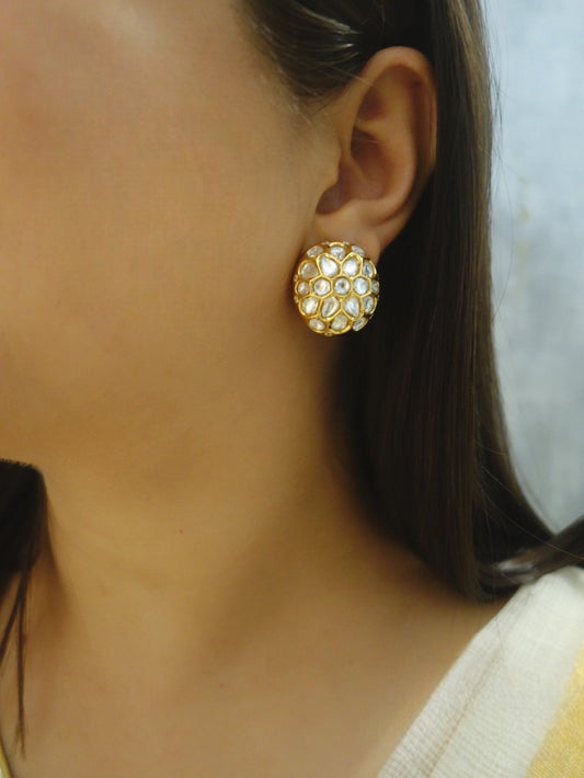 Deepa Oval Kundan Studs