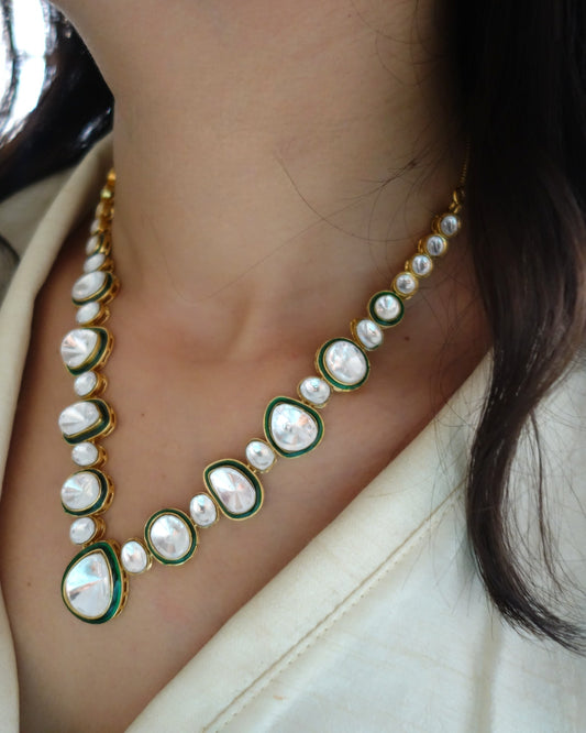 Kusha All Polki Necklace with Earrings