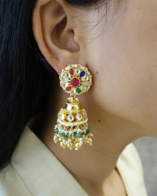 Navratna Kundan Jhumkas