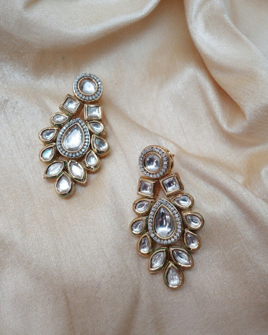 Sneh Kundan Flower Earrings