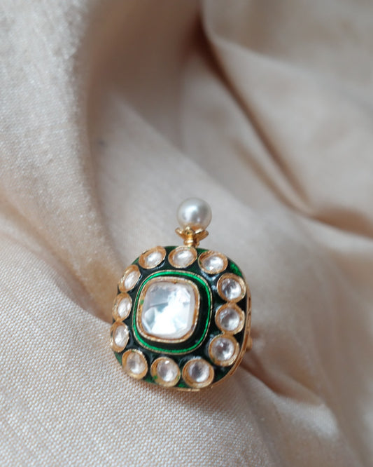 Kripa Kundan Pearl Ring