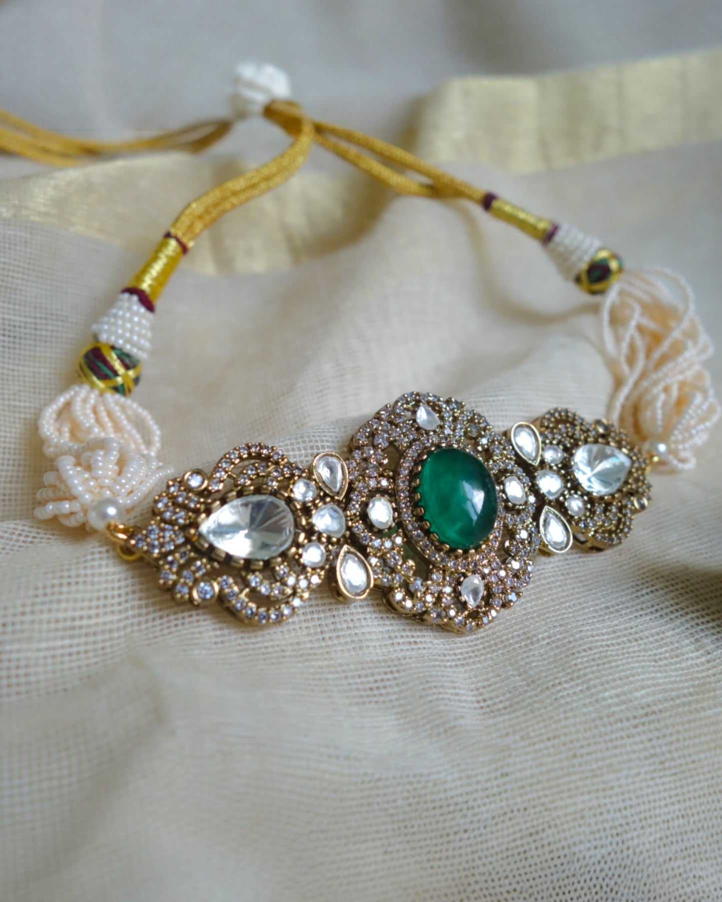 Koshi Emerald Choker with Studs