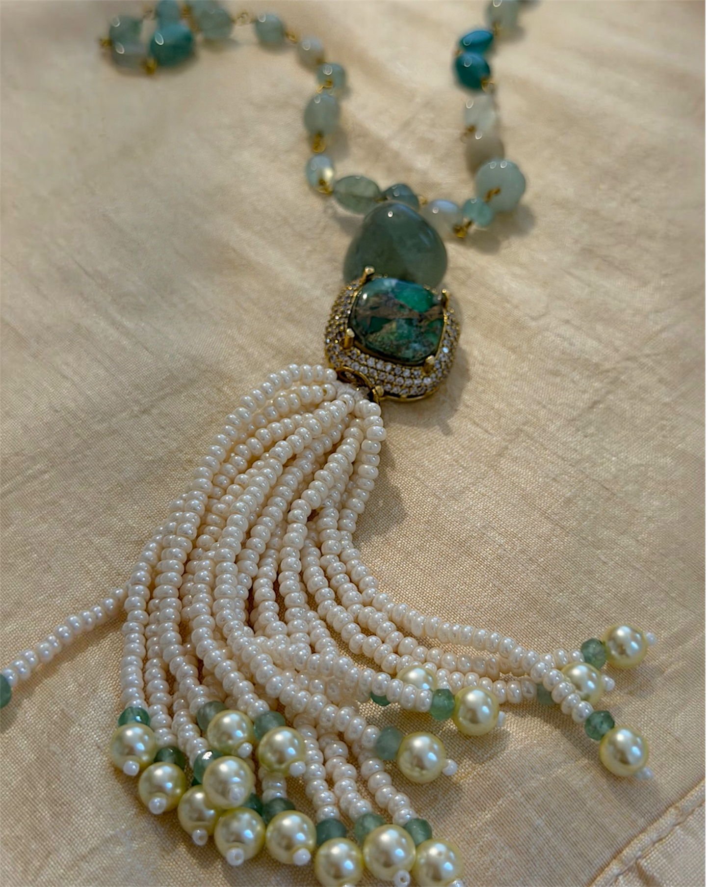 Sage Green Tassel Mala