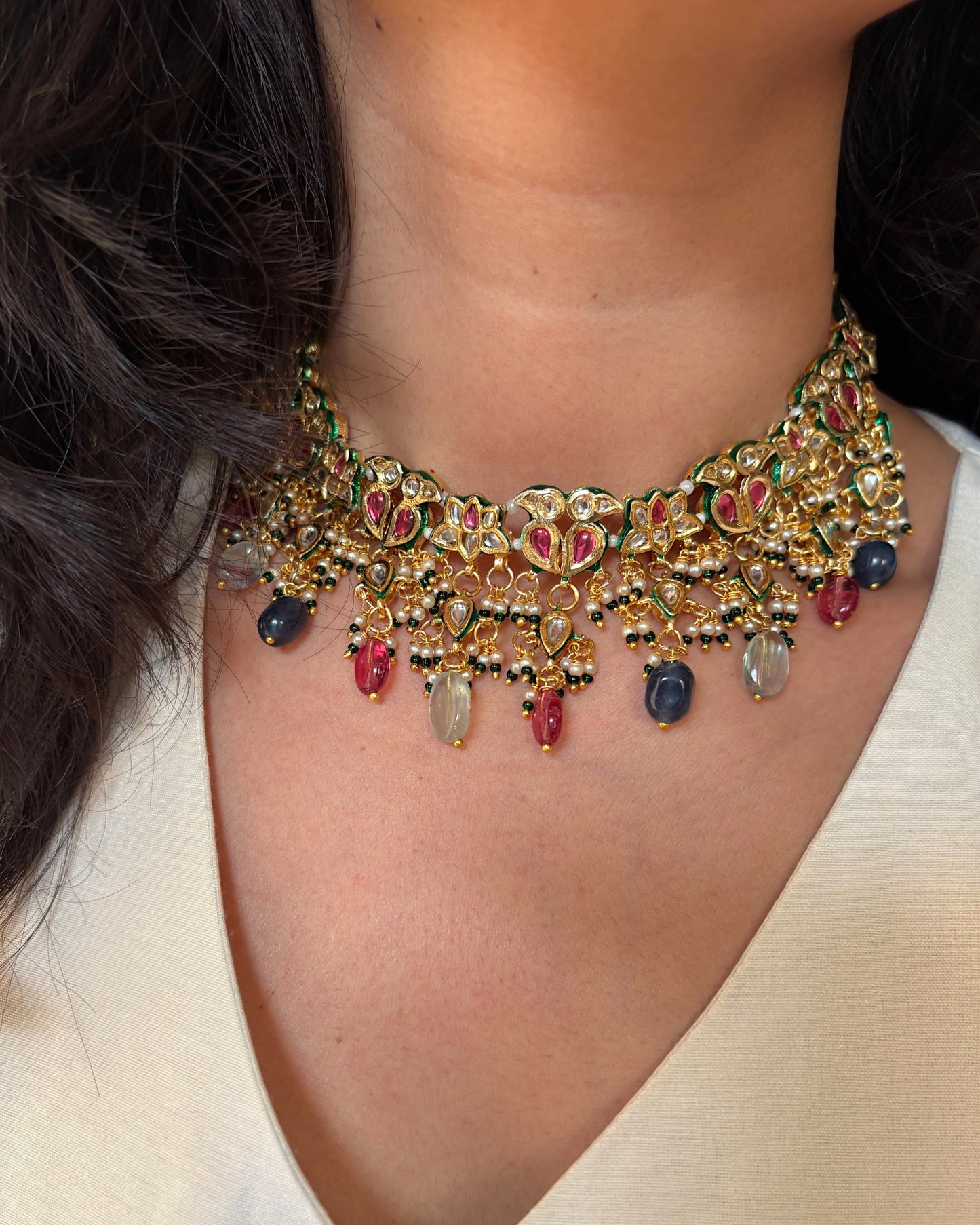 Sumedha Kundan Necklace with earrings