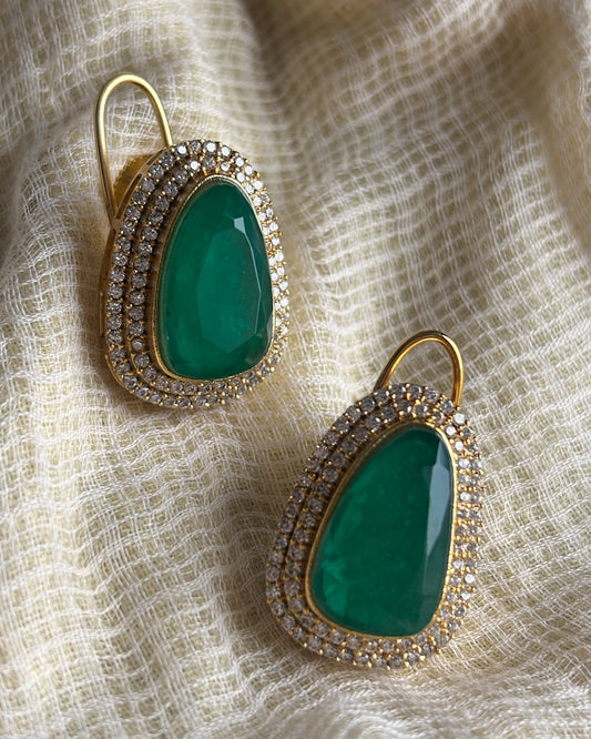 Esha Emerald green studs