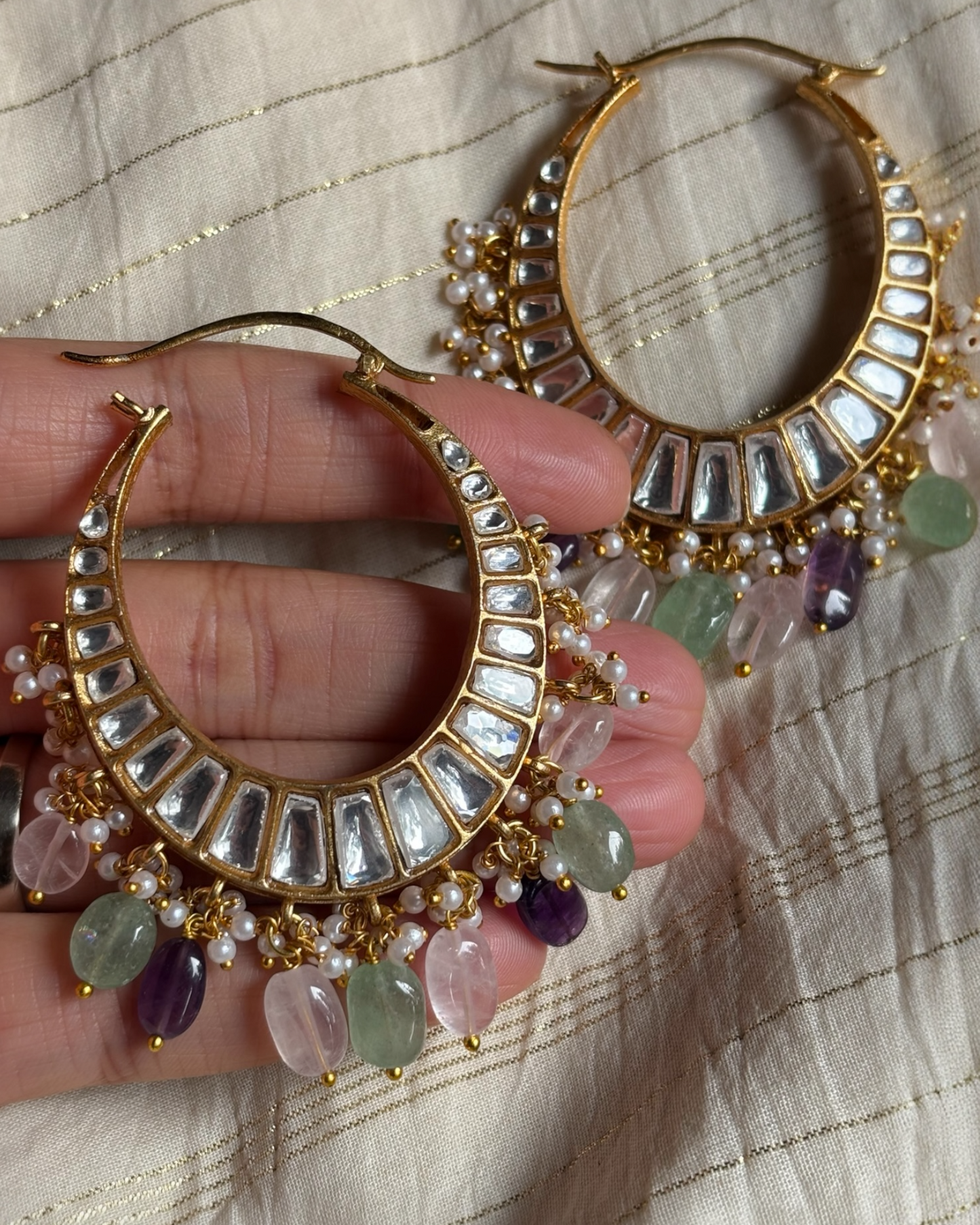 Rumi long Baalis with multicoloured stones