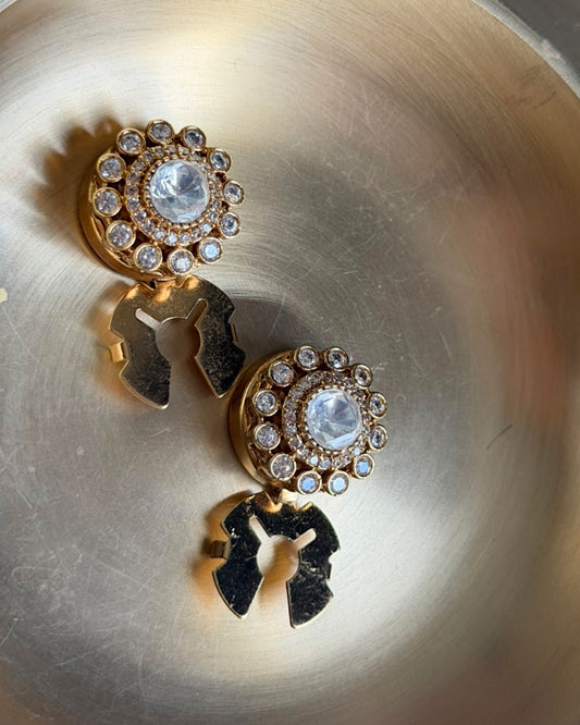 Juhi Polki button clip (set of 2)