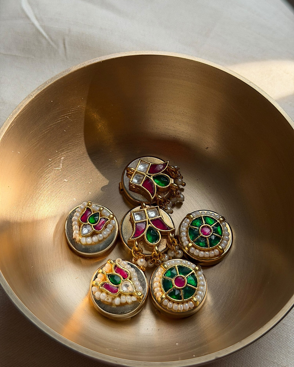 Lotus bloom button clips (set of 2)