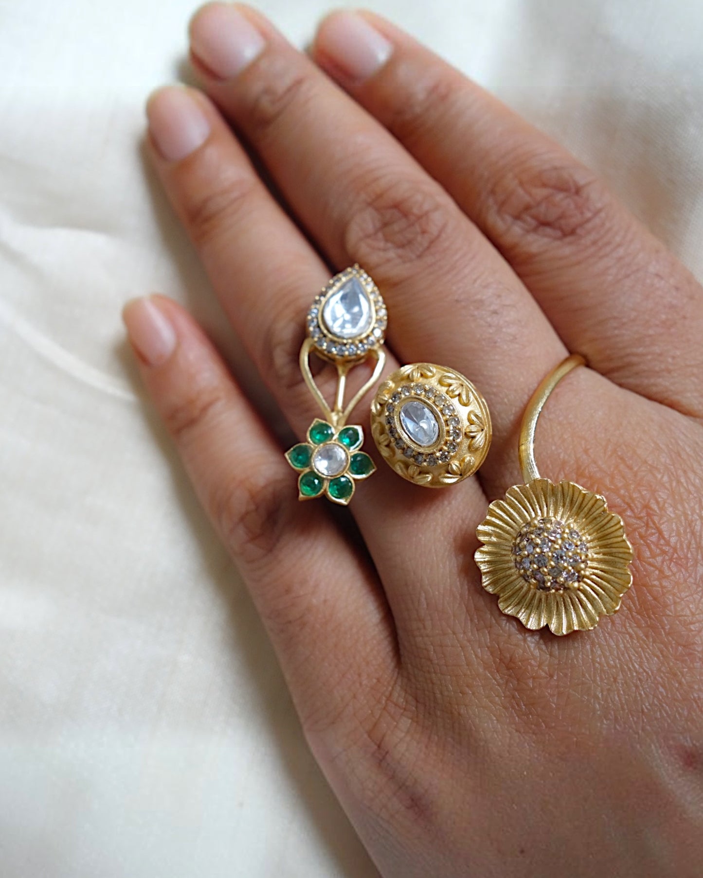Kari Dual Finger Polki ring