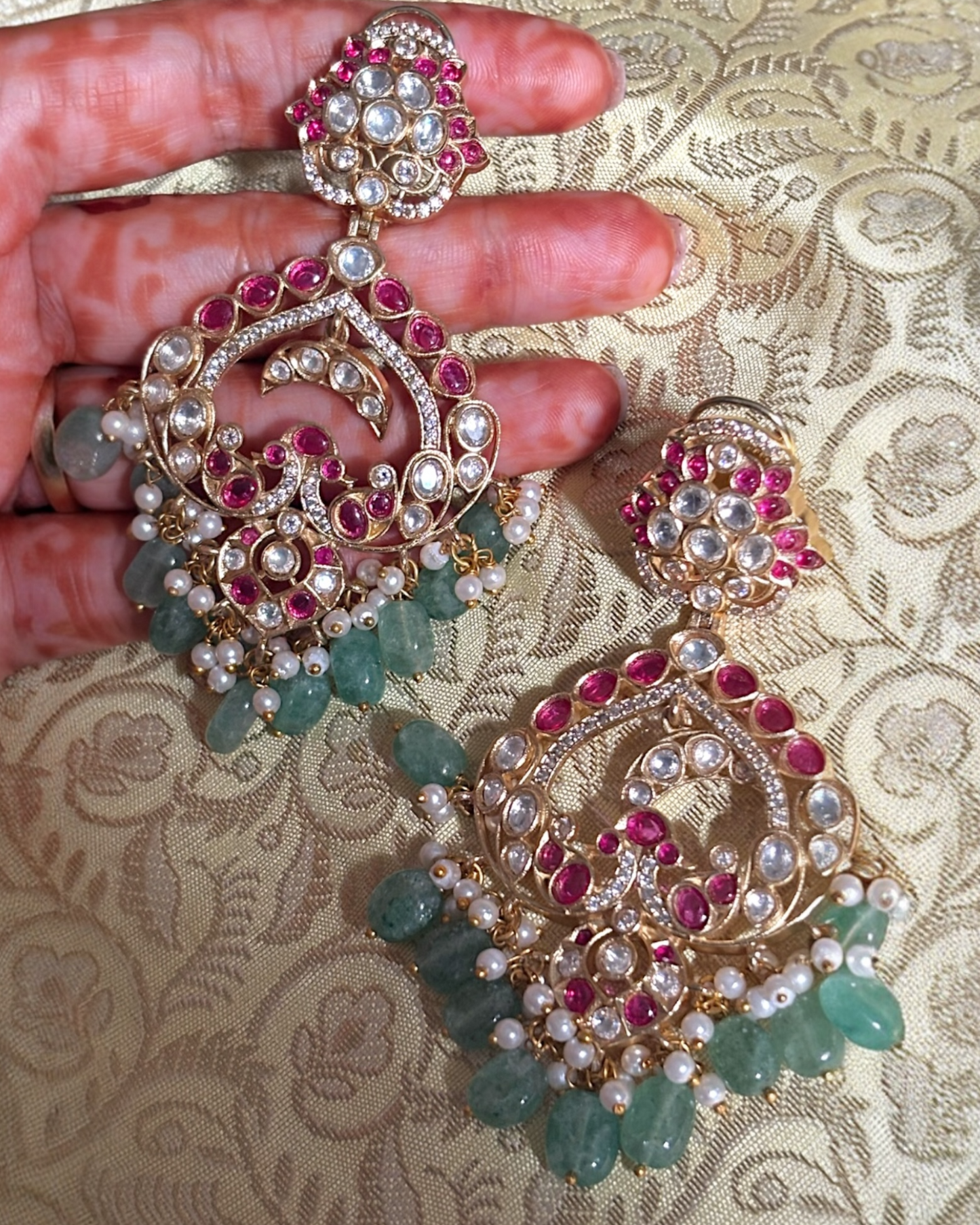 Vedika Kundan Long Earrings