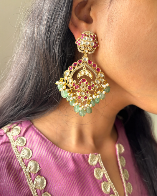 Vedika Kundan Long Earrings