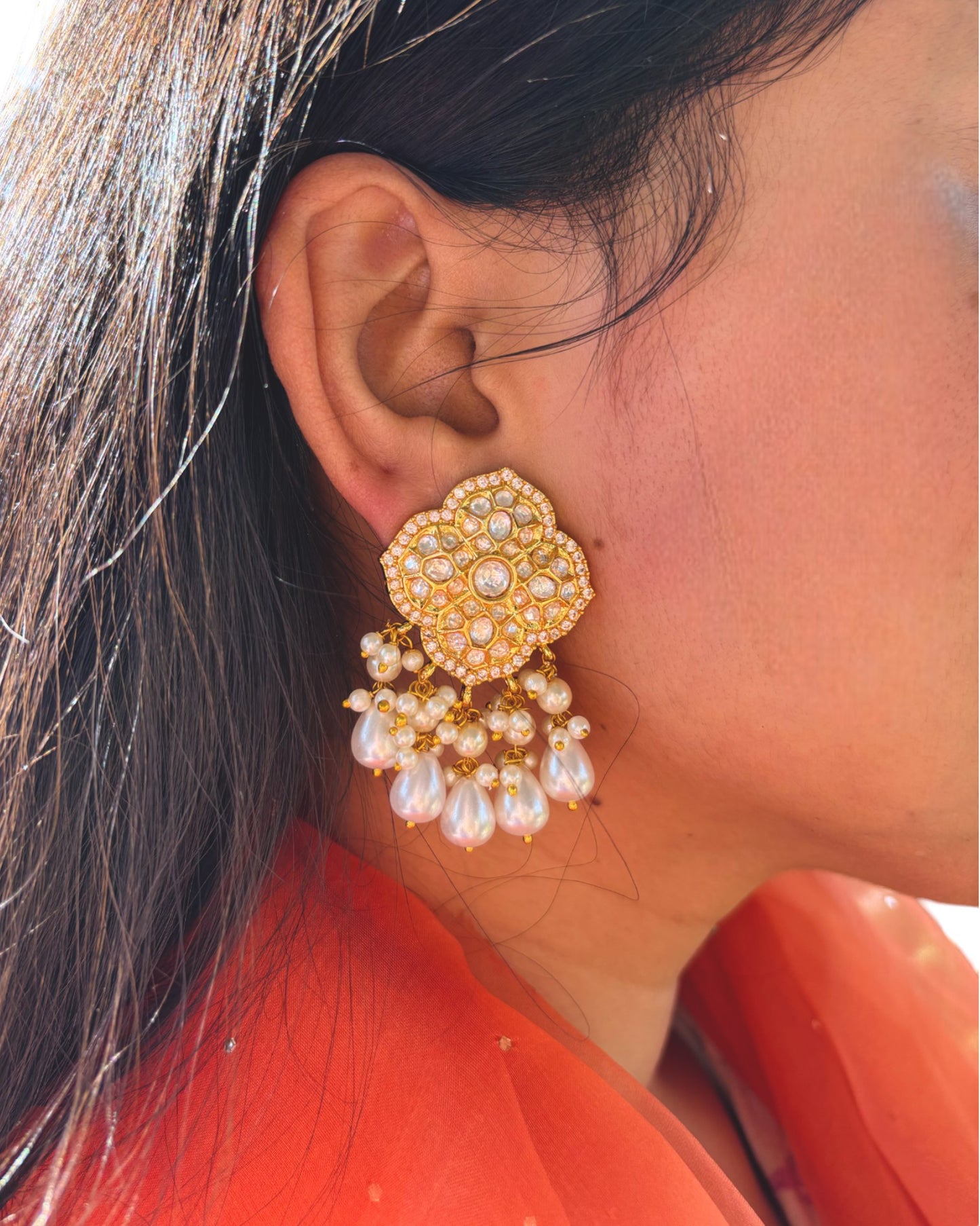 Aradhya Kundan Polki Oversized Studs