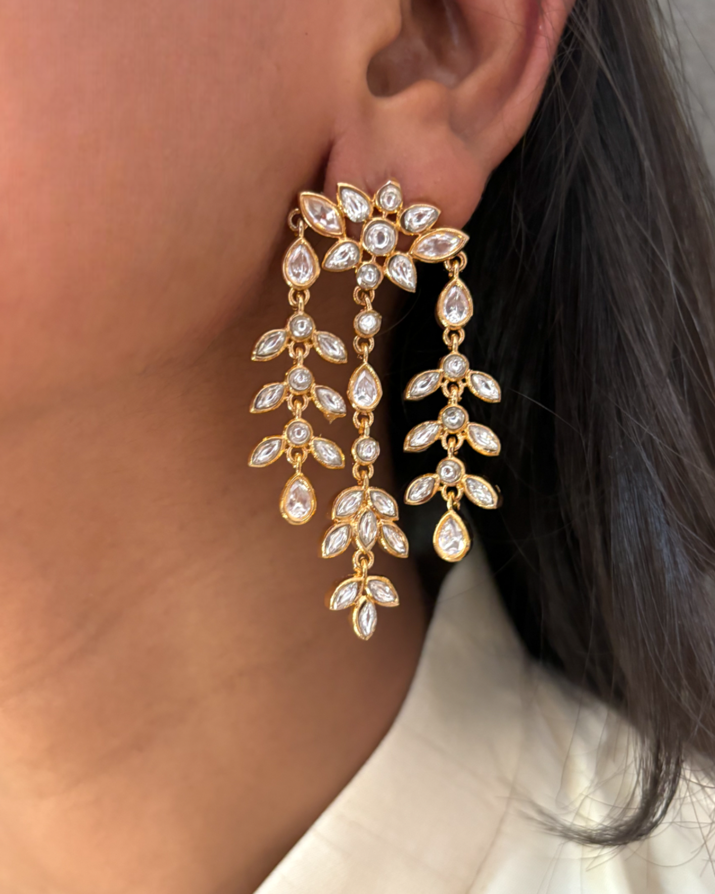 Jheel Moissanite  Poli Earrings