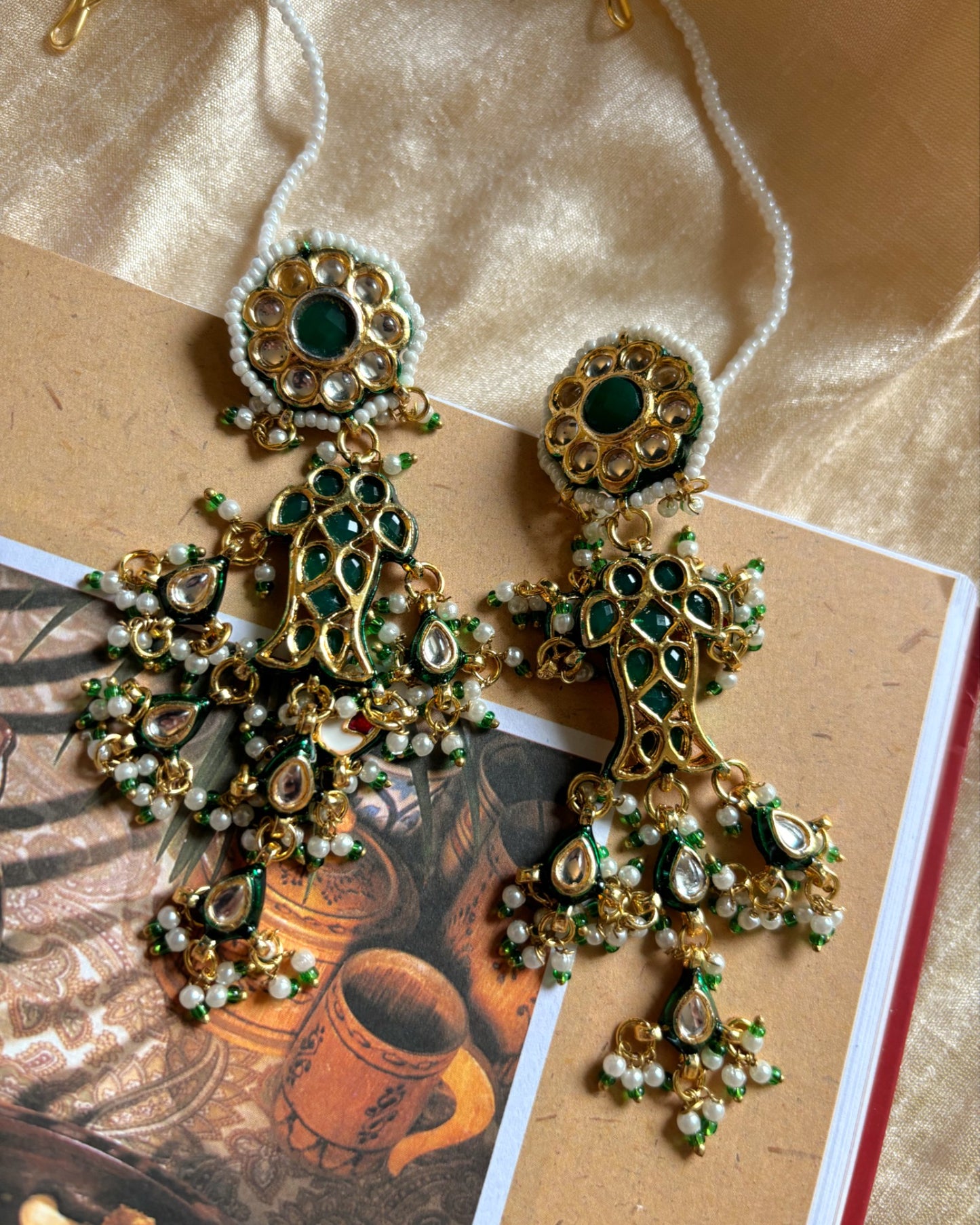 Sumana Kundan Earrings with Ear chains