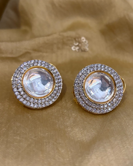 Diya Oval Kundan Studs