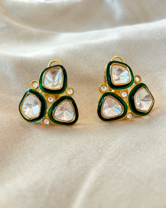 Karishma Triple Polki Studs