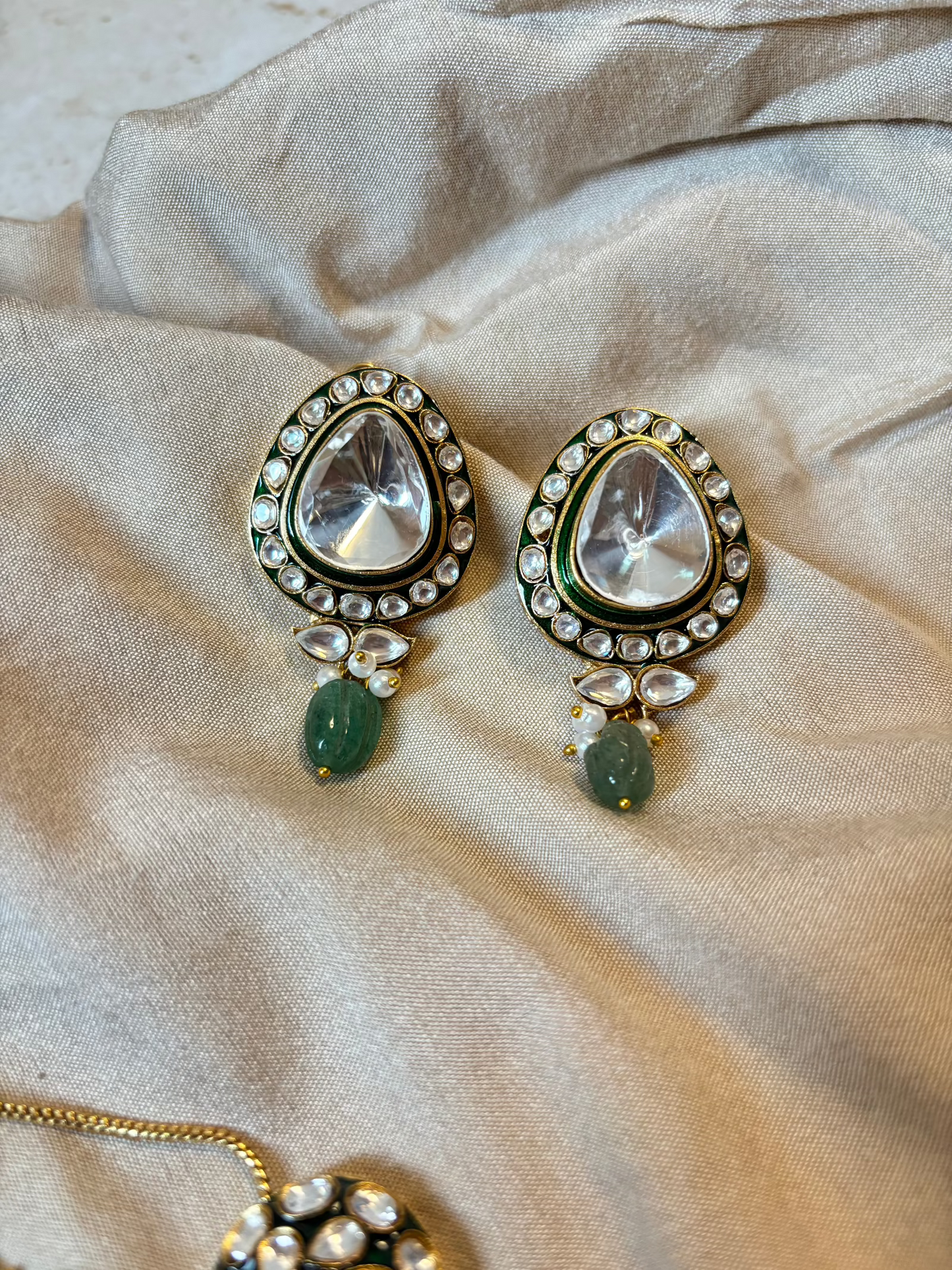 Gopi Polki Studs with Drops