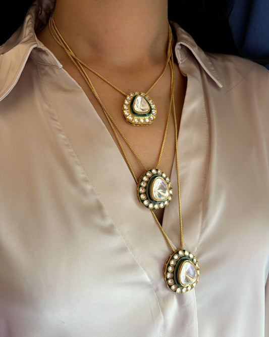 Tripti Three Layered Necklace with Studs