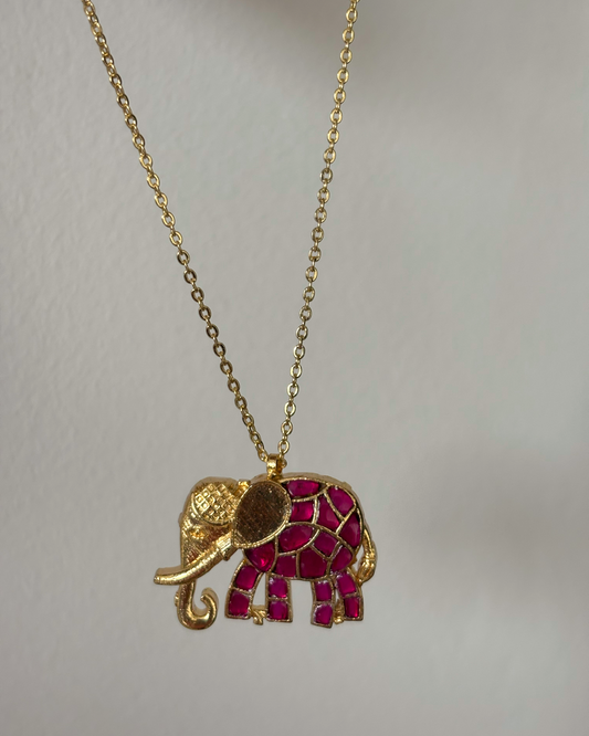 Statement Ruby Gaja Neckpiece